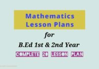 Maths B ed Lesson Plan