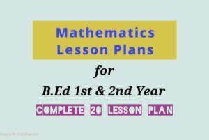 Maths B ed Lesson Plan